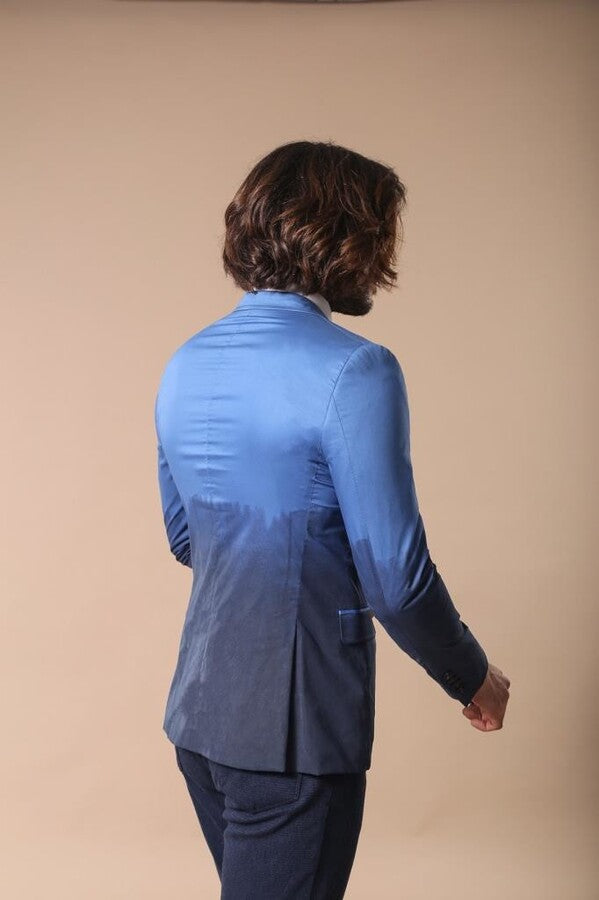 Slim Fit Cotton Blue Blazer - Wessi