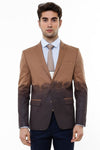 Slim Fit Cotton Brown Blazer - Wessi