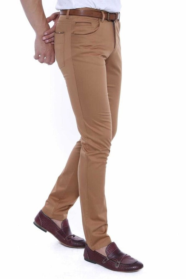 Slim Fit Cotton Brown Men Pants - Wessi