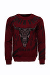 Slim Fit Patterned Burgundy Sweatshirt - Wessi