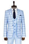 Traje de hombre azul claro con estampado y corte entallado - Wessi