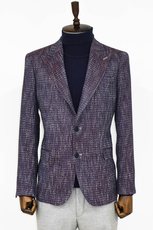 Blazer deportivo morado con estampado y corte entallado para hombre - Wessi