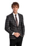 Blazer negro ajustado con solapa de pico para hombre - Wessi