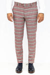 Slim Fit Plaid Grey Men Pants - Wessi