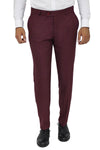 Pantalones lisos de corte entallado color burdeos para hombre - Wessi