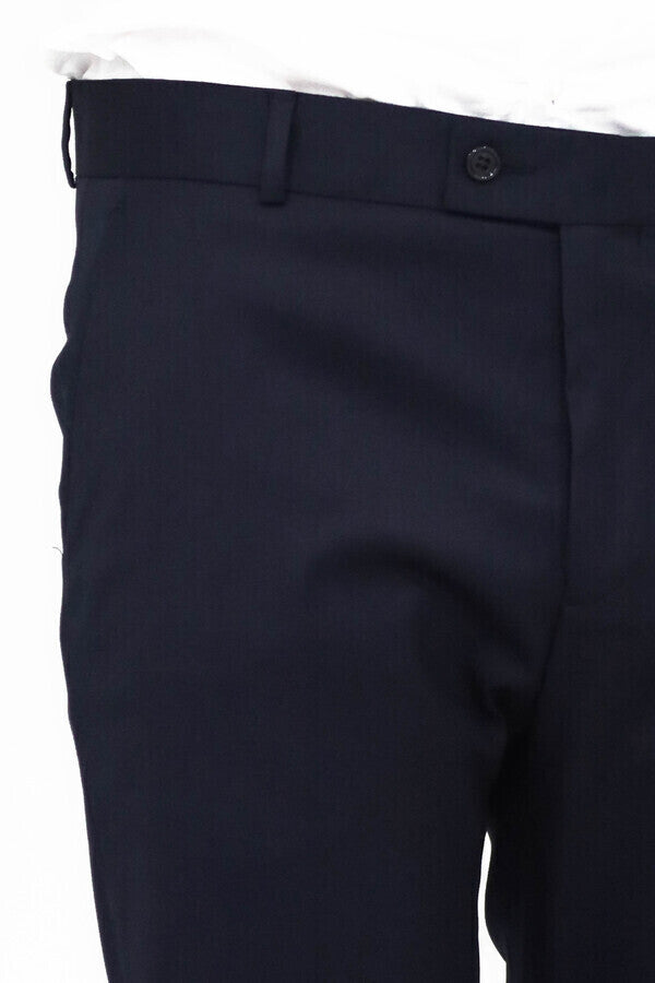 Pantalones de hombre azul marino lisos y ajustados - Wessi