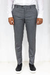 Slim Fit Textured Dark Grey Men Trousers - Wessi