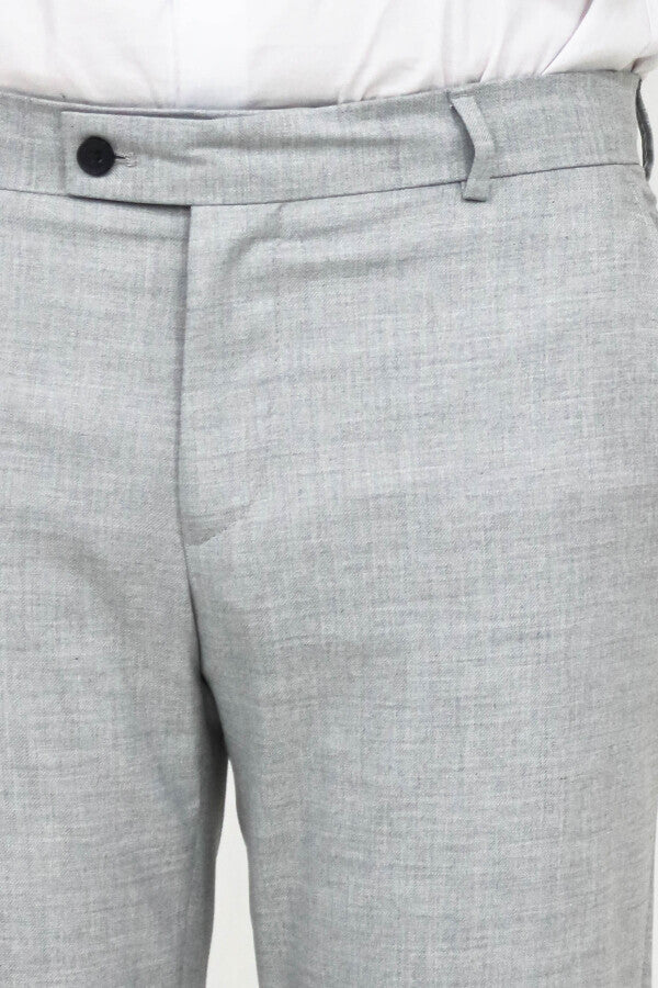 Pantalones de hombre texturizados de corte entallado en gris - Wessi