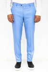 Slim Fit Textured Light Blue Men Trousers - Wessi