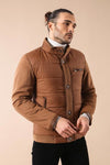 Standing Collar Zippered Men Quilted Coat - Wessi