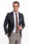 Blazer ajustado de rayas gris oscuro - Wessi