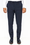 Striped Slim Fit Navy Blue Men Pants - Wessi