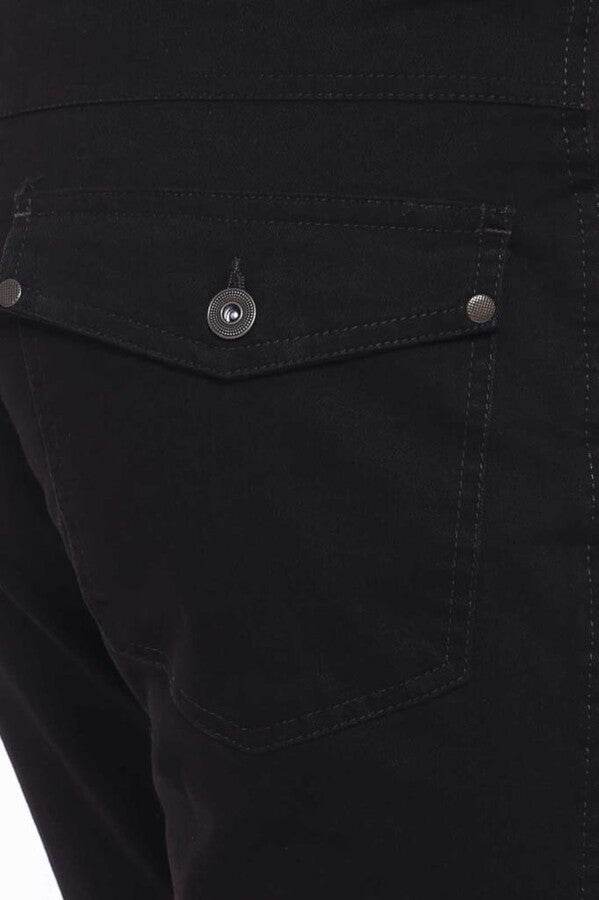 Suede Flap Pockets Plain Dark Brown Men Pants - Wessi