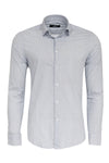 White Tiny Check Patterned Slim Fit Shirt - Wessi