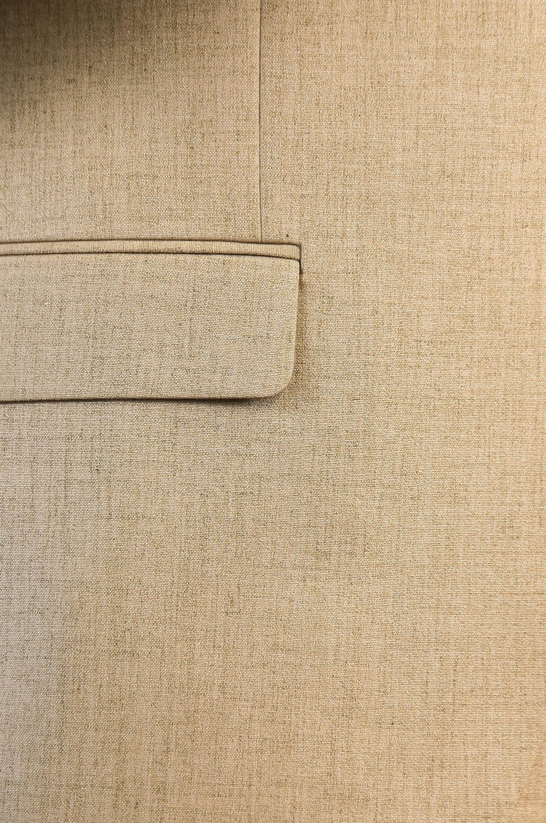 Sand Beige Slim Fit Two-Button Linen Men’s Suit - Wessi