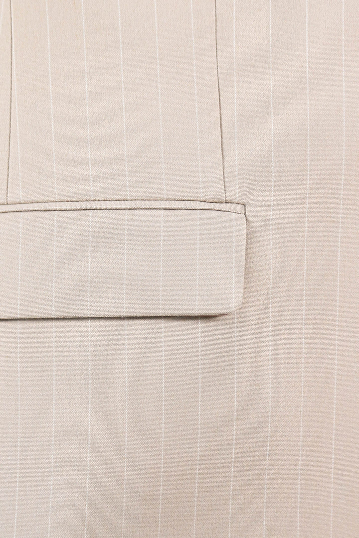 Pinstripe Single Button Vested Cream Men's Suit – Wessi