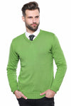 V Neck Dark Green Sweater | Wessi