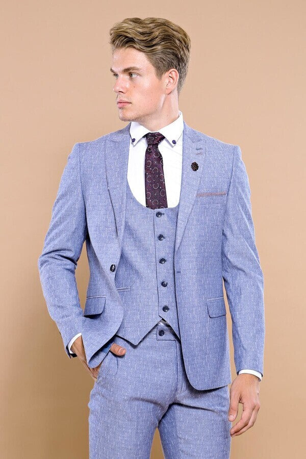 Vested Blue Men's Suit | Wessi