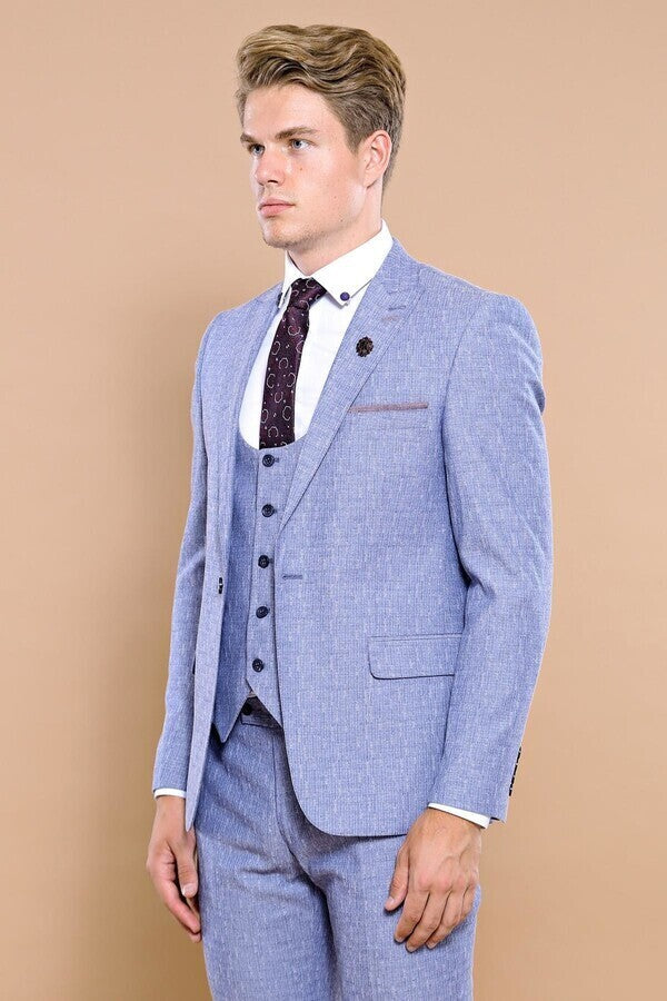 Vested Blue Men's Suit | Wessi