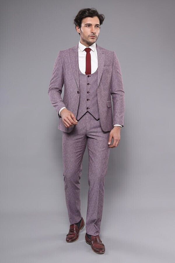 Vested Burgundy Men's Suit | Wessi