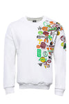 White Crew Neck Printed Sweatshirt - Wessi