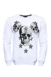 White Skulls Printed Sweatshirt - Wessi