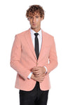 Blazer de terciopelo rosa con solapas anchas para hombre - Wessi