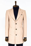 Wide Lapel Wool Light Pink Men Coat - Wessi