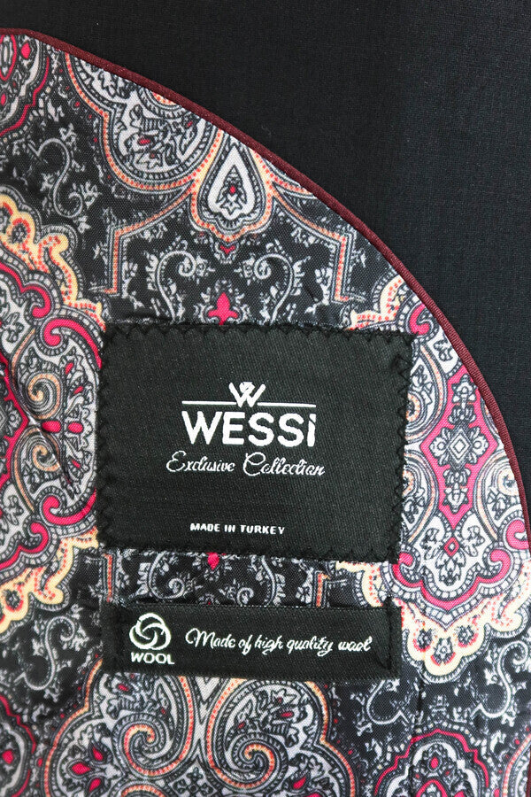 Traje de hombre de lana negro - Wessi