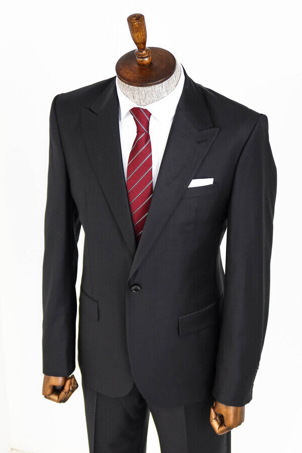 Wool Black Men Suit - Wessi